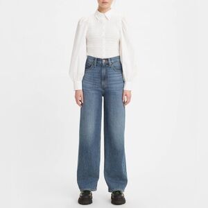 Levi’s Capital E High Loose Faded Denim Straight Leg Jeans Size 25